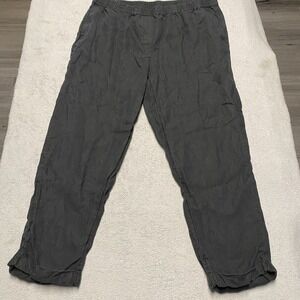 J Jill Love Linen Pants XL Relaxed Cuffed Pull On Minimalist Stretch Waist